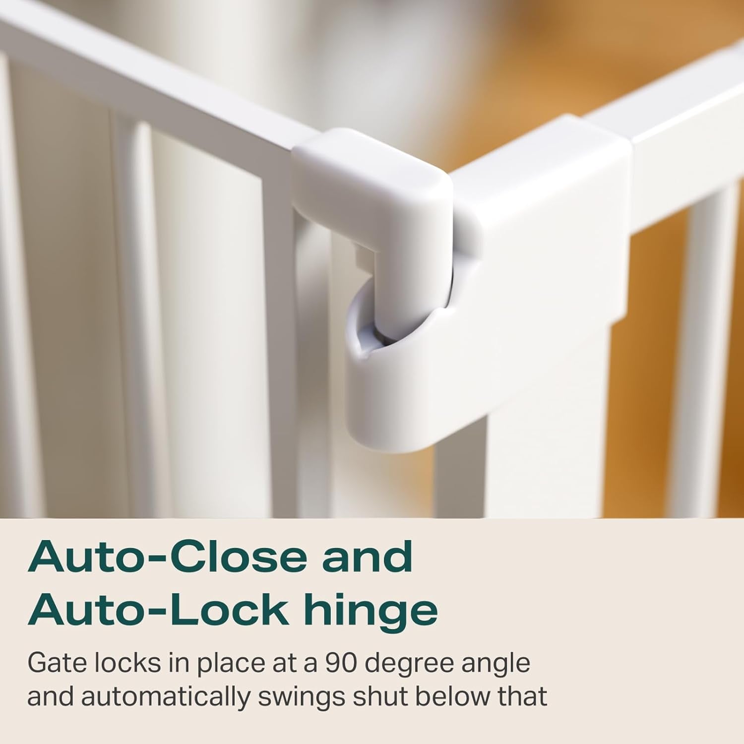 50" Baby Gate Extra Wide, Safety Dog Gate for Stairs, Gloss White