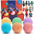 Superhero Bath Bombs for Kids with Surprise Toys inside (6 Pack) - Large Bubble Bomb Fizzies for Boys, Girls, & Toddlers - Boys Easter Basket Stuffers and Gift, Fruity Scents, USA Made by