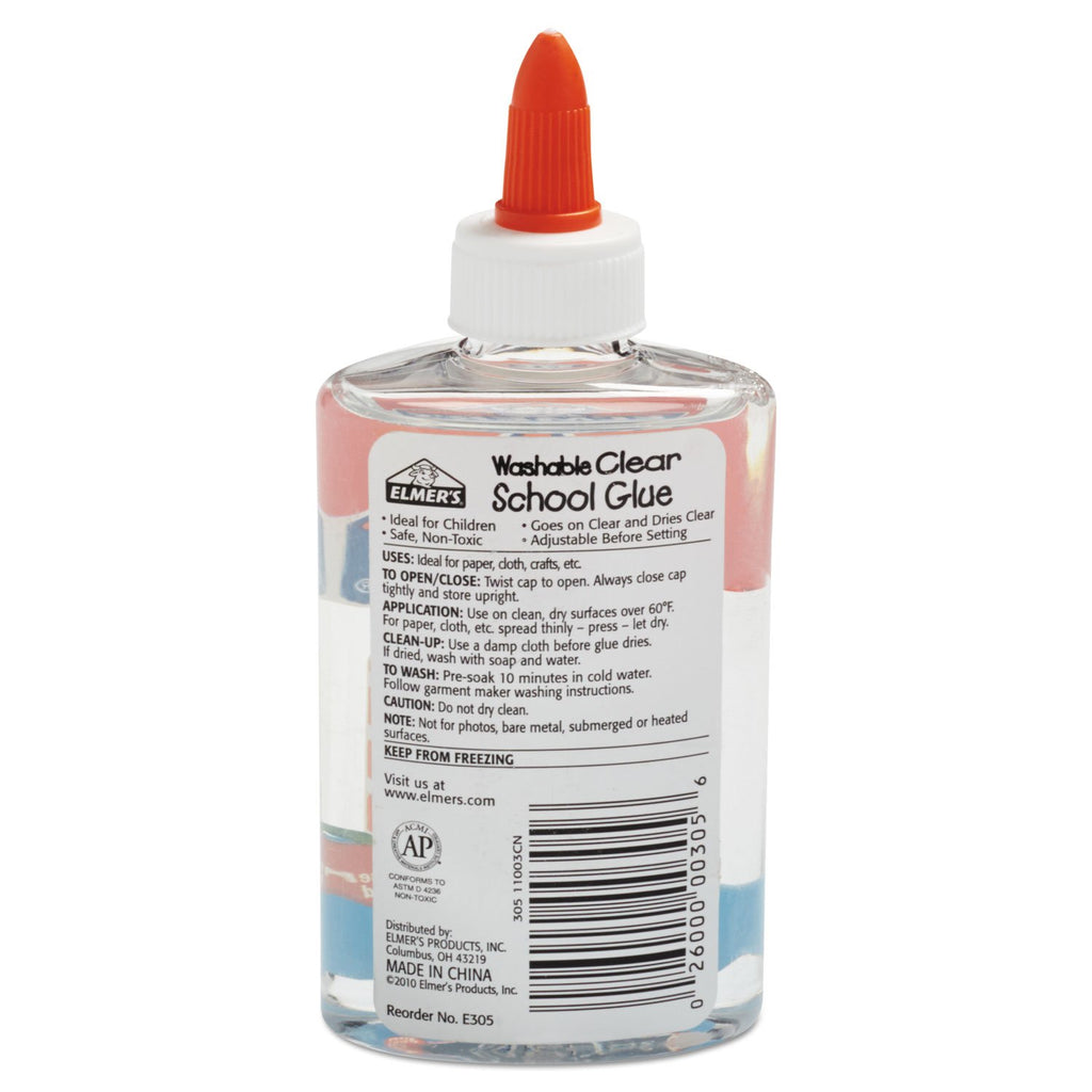 Elmer'S E305 School Glue Washble Clear, 5 Oz, Clear