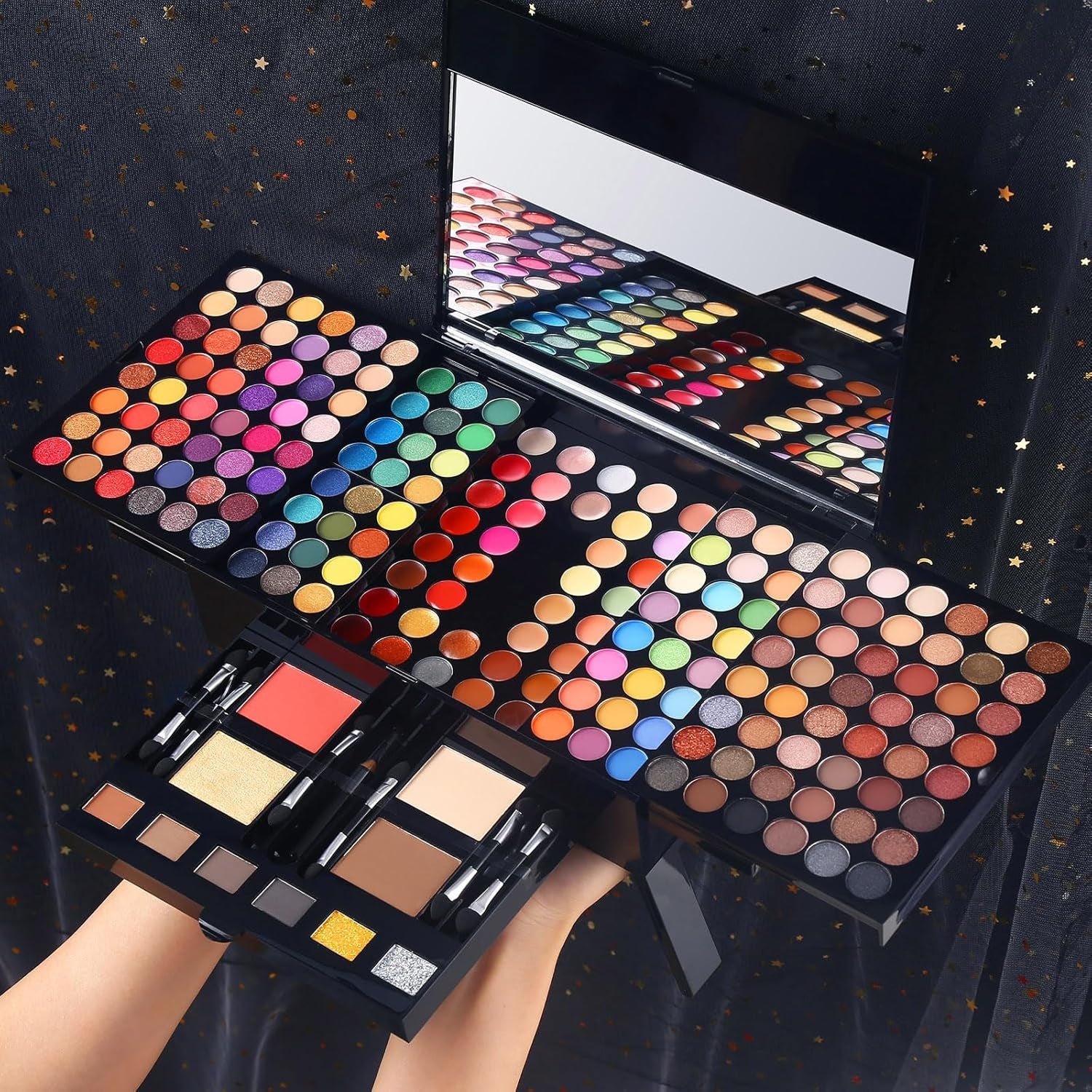 All in One Makeup Kit - Professional Eyeshadow, Lip Gloss, Concealer, Eyeliner, Contour, Eyebrow Powder, Face Blusher, Highlighter & Makeup Brushes for Women & Girls