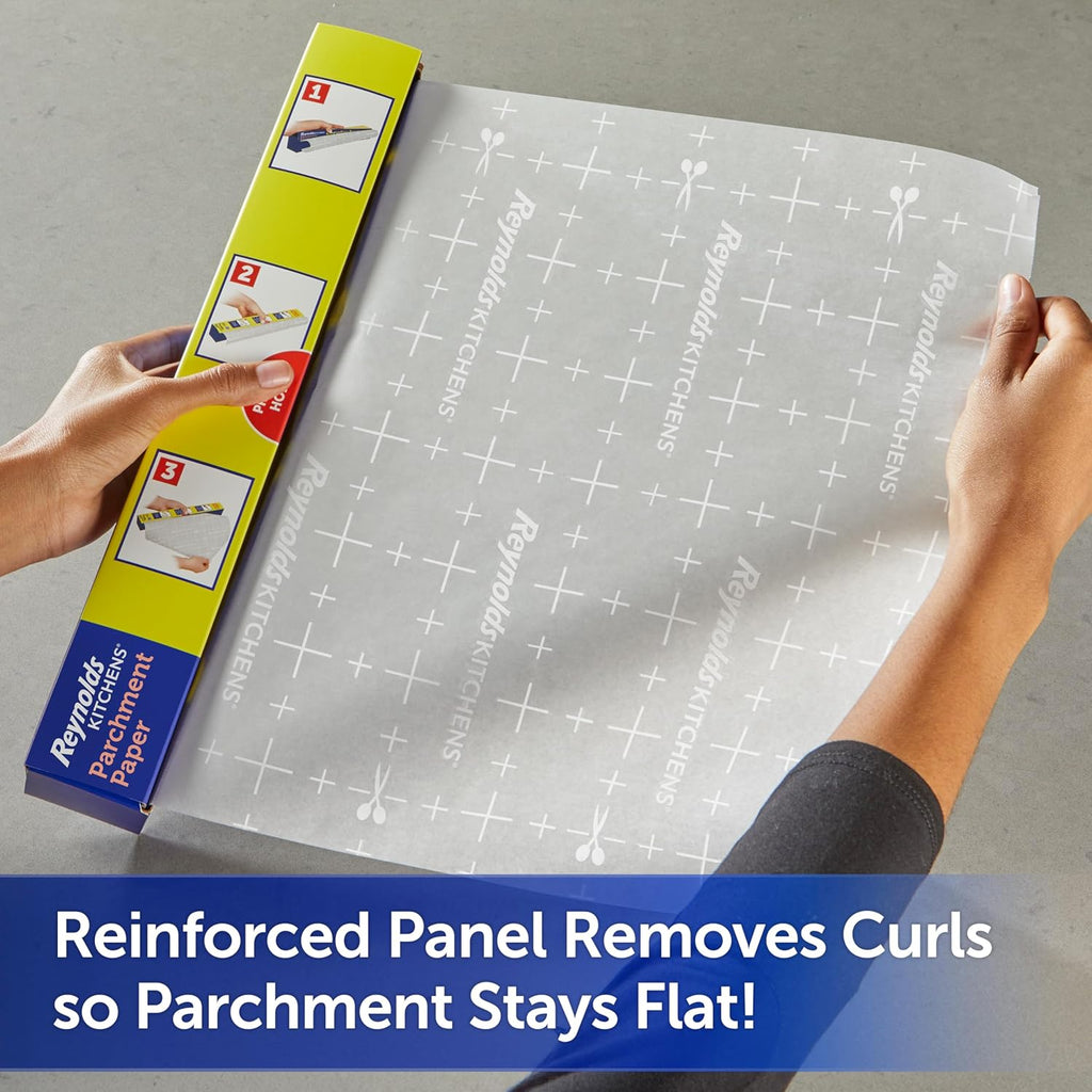 Kitchens Stay Flat Parchment Paper Roll, Non Curling Baking Parchment Paper for Baking and Cooking, Oven Safe up to 425 Degrees, 36 Feet X 15 Inches, 45 Total Sq. Ft.