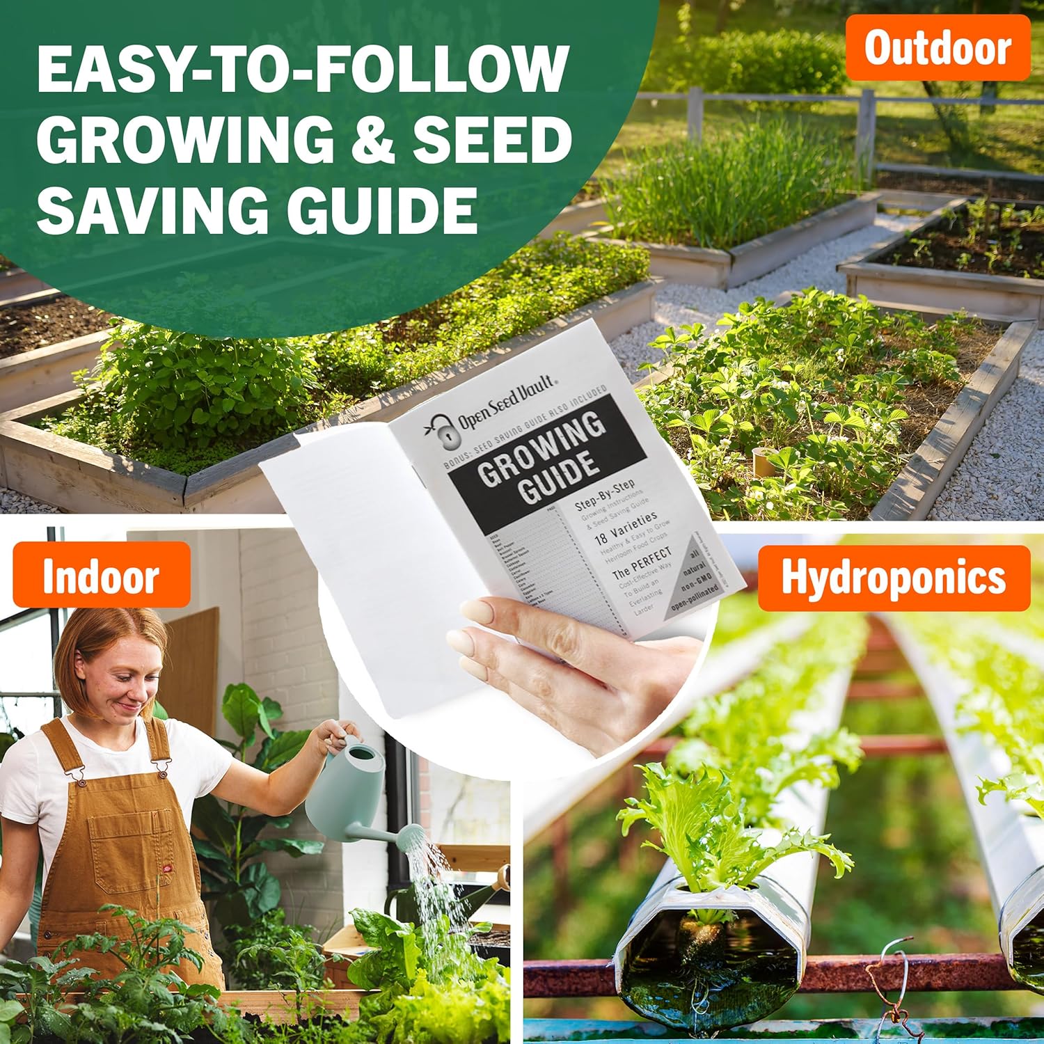 |15,000 Heirloom Seeds | 32 Seed Types | Survival Seeds | 2026 Season | Non GMO Vegetable and Fruit Seeds | Planting Outdoor & Indoor Garden