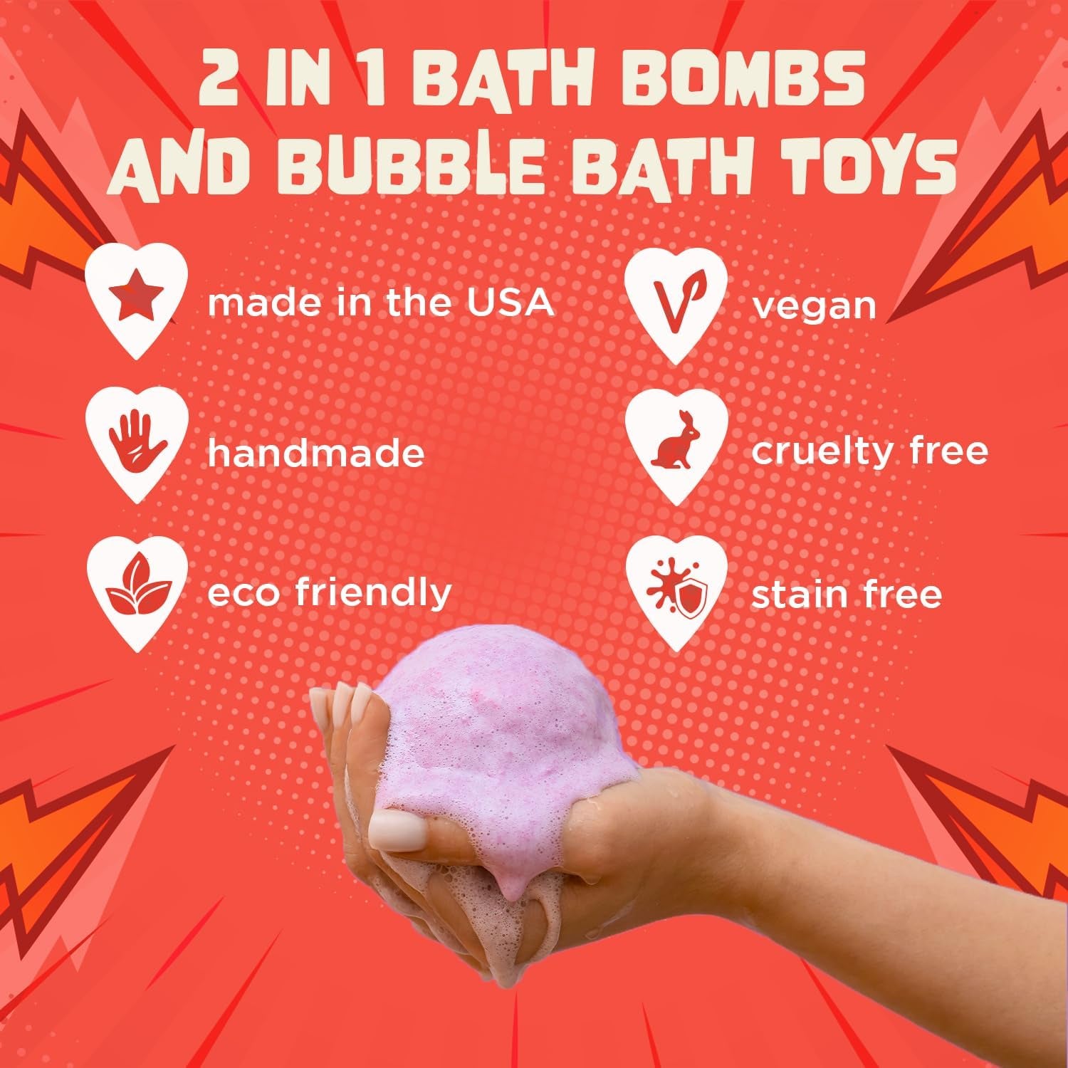 Superhero Bath Bombs for Kids with Surprise Toys inside (6 Pack) - Large Bubble Bomb Fizzies for Boys, Girls, & Toddlers - Boys Easter Basket Stuffers and Gift, Fruity Scents, USA Made by